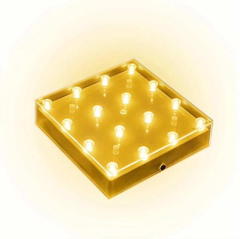 Simplelight4you Store Simplelight 5 Inch Square LED Light Base - Perfect for Glass Art, Ideal Led Display for Vases, Centerpieces (5inch Square LED Vase Base Light, Soft White) - Image 1