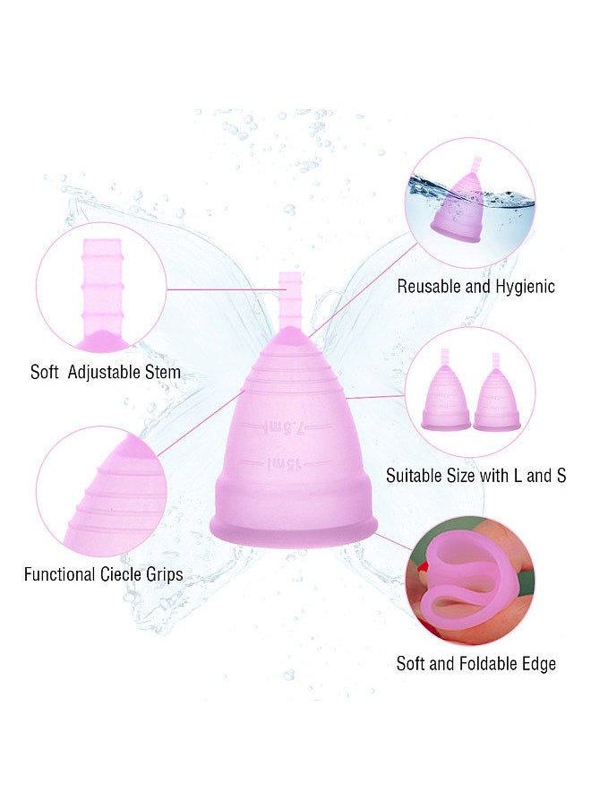 Generic - Women's Menstrual Cup Medical Silica Gel Food Grade Material Menstrual Period Cup can be Recycled Feminine Hygiene Menstrual Cup Multiple Specifications Optional - Image 1