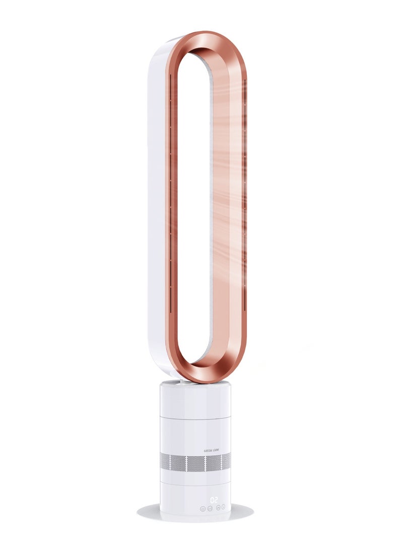 جرين ليون مبرد هواء قابل لإعادة الشحن / هواء طبيعي للنساء الحوامل والأطفال / محول قابس المملكة المتحدة / سرعة تتراوح من 1 إلى 10 مستويات / محرك تيار مستمر بدون فرشاة / خزنة بدون أوراق / 6200 دورة في الدقيقة / شاشة تعمل باللمس LCD / توفير الطاقة - ذهبي وأبيض