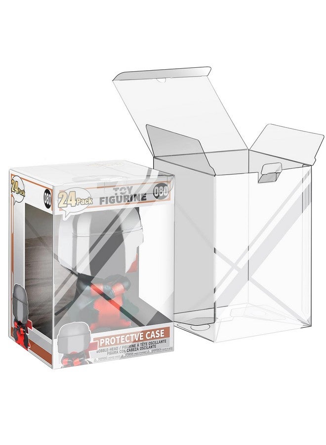 Sooez 24 Pack Protectors Case Compatible with Funko- 4" Inch Pop Vinyl Figures, Crystal Clear Protectors, Heavy Duty Display Box w/ Protective Film & Locking Tab - Image 1