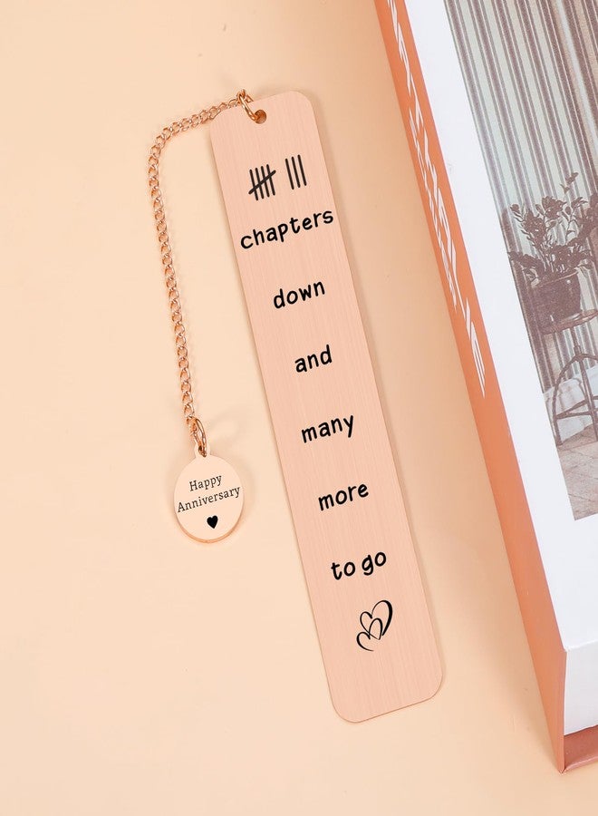 KINMES Bronze Anniversary Bookmark Gifts for Men Women, 8th Wedding Anniversary Bookmark for Wife Husband, 8 Year Anniversary Bronze Gift for Women Men Couple - Image 3