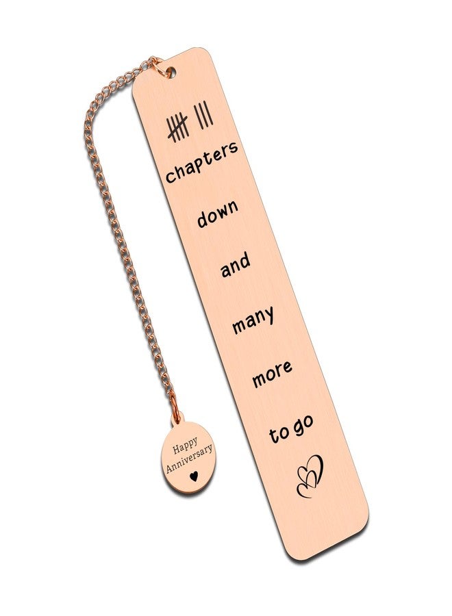KINMES Bronze Anniversary Bookmark Gifts for Men Women, 8th Wedding Anniversary Bookmark for Wife Husband, 8 Year Anniversary Bronze Gift for Women Men Couple - Image 1