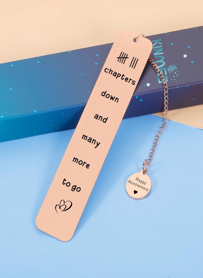 KINMES Bronze Anniversary Bookmark Gifts for Men Women, 8th Wedding Anniversary Bookmark for Wife Husband, 8 Year Anniversary Bronze Gift for Women Men Couple - Image 4