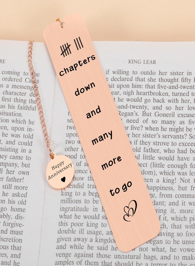 KINMES Bronze Anniversary Bookmark Gifts for Men Women, 8th Wedding Anniversary Bookmark for Wife Husband, 8 Year Anniversary Bronze Gift for Women Men Couple - Image 5