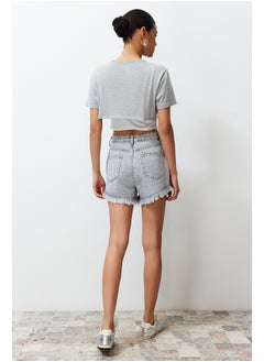 Gray Ripped Detailed High Waist Denim Shorts TWOSS22SR00152 - pzsku/ZF4C0FE6BBF75CCBB722DZ/45/_/1730939793/38de5e9f-e17a-4158-ab51-9cb988d0194d