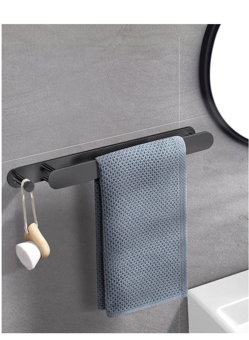 Towel Holder, Strong Self Adhesive Black Rails Wall Mounted Stainles - Image 2