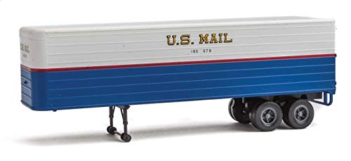 Walthers 35 FlutedSide Trailer 2Pack Assembled US Mail blue white red stripe gold shadow lettering - Image 1