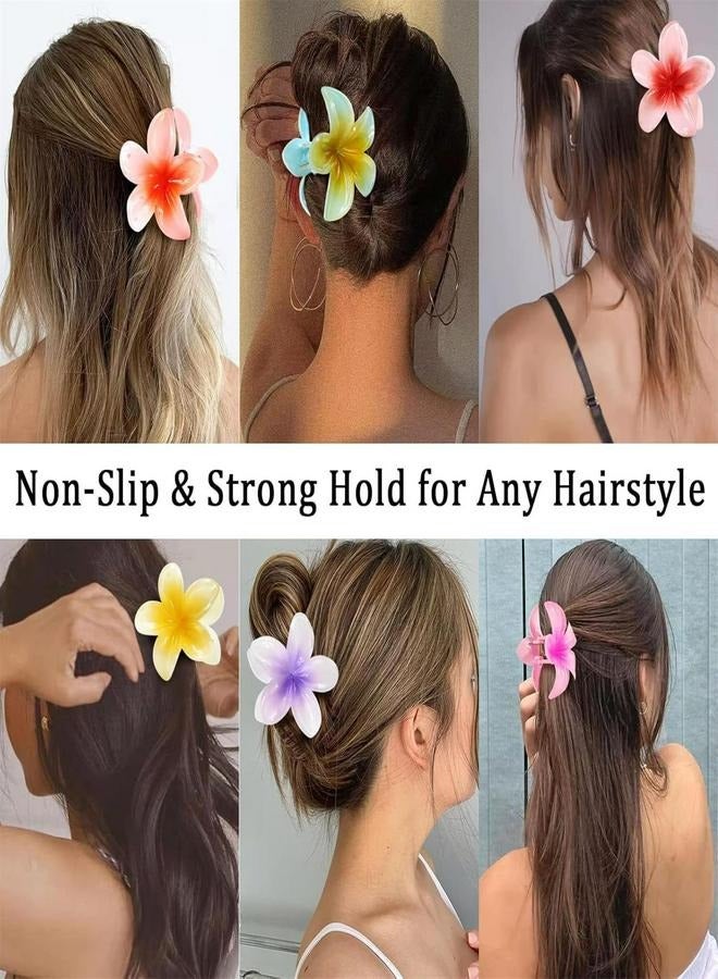 6 PCS Flower Hair Clip, Flower Claw Clips with Nonslip, Cute Hair Clips with Strong Hold, Claw Clip for Hawaiian, Claw Hair Clips for Women Thick Hair and Thin Hair - Image 4