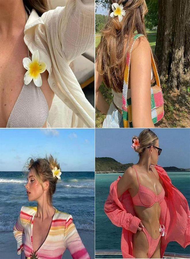 6 PCS Flower Hair Clip, Flower Claw Clips with Nonslip, Cute Hair Clips with Strong Hold, Claw Clip for Hawaiian, Claw Hair Clips for Women Thick Hair and Thin Hair - Image 5