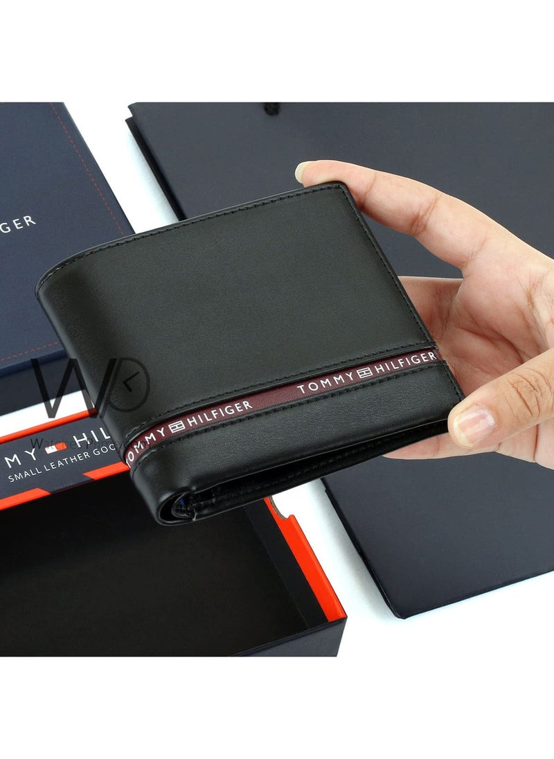 Tommy Hilfiger Plus - Tommy Hilfiger Wallet for Men Black Color Natural Leather - Image 1