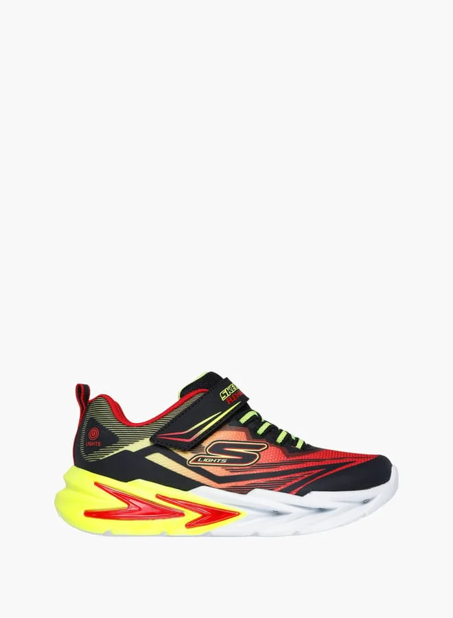 SKECHERS Boys' Printed Light-Up Sneakers with Hook and Loop Closure - FLEXGLOW ULTRA