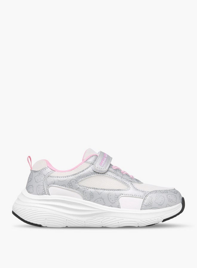 Hello Kitty Printed Sneakers with Hook and Loop Closure - Image 3