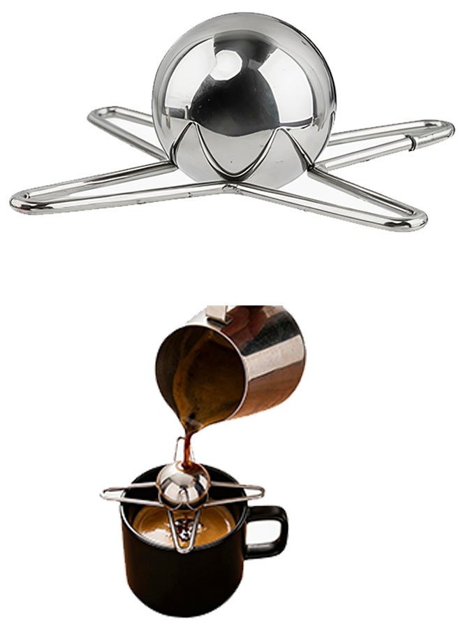 Stainless Steel Espresso Cooling Ball Set with Stands, 2 Pack - Image 1