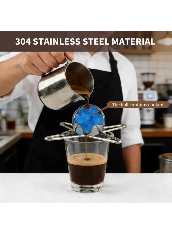 Stainless Steel Espresso Cooling Ball Set with Stands, 2 Pack - Image 5