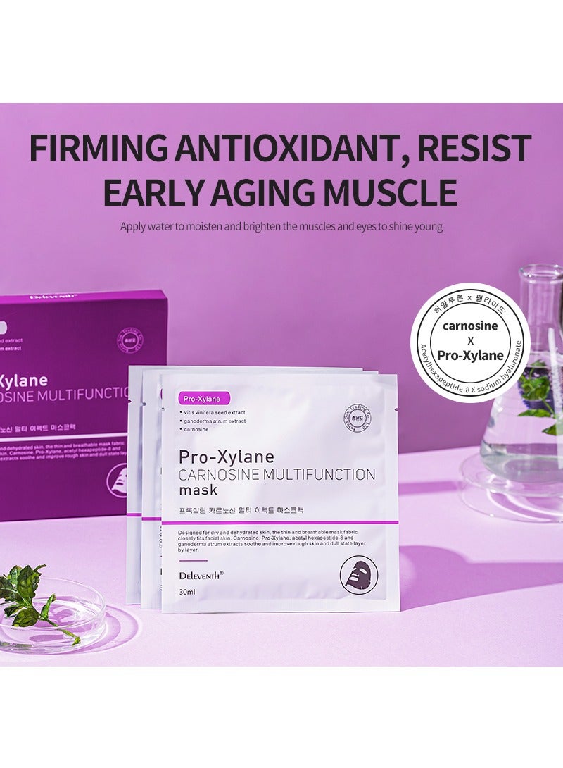 DEleventh Korean Brand Pro-Xylane Carnosine Multifunction Facial Mask 30ml × 5pcs / Anti-Aging & Anti-Wrinkle Formula to Reduce Fine Lines for a Hydrated, Youthful, and Radiant Complexion - Image 2