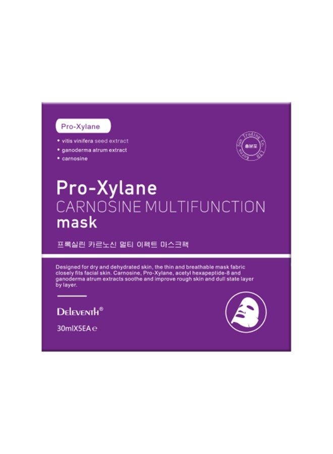 DEleventh Korean Brand Pro-Xylane Carnosine Multifunction Facial Mask 30ml × 5pcs / Anti-Aging & Anti-Wrinkle Formula to Reduce Fine Lines for a Hydrated, Youthful, and Radiant Complexion - Image 1
