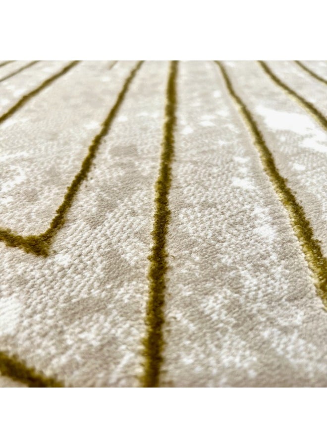 HANDPICKED FURNITURE Handpicked Furniture Geometric Gold Rug, Ultra Soft Area Carpets For Bed Room, Living Room, And Dining Room, Antislip Floor Carpets, Easy To Clean, Made In Turkey, Rectangle  - Image 5