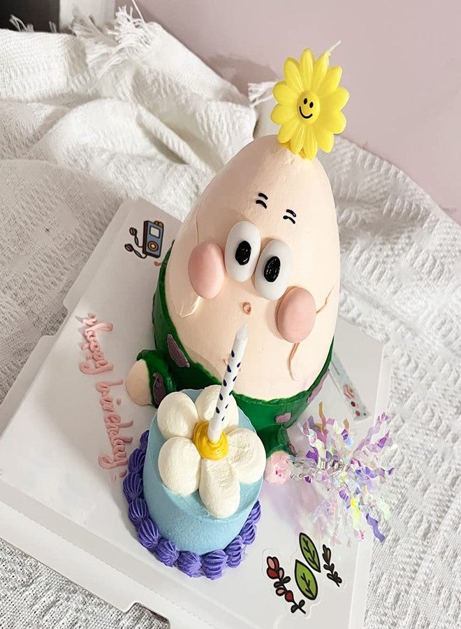 Aprildecember 4Pcs/Set Daisy Birthday Candles, Cute Sunflowers Candles, Children's Birthday Candles, Birthday Cake Decorations - White, Purple, Pink, Yellow - Image 2