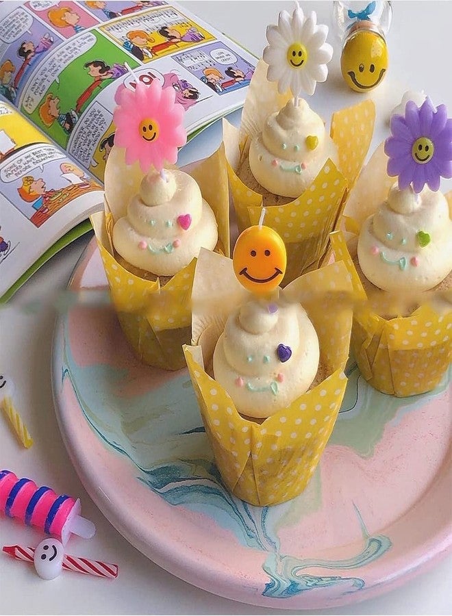 Aprildecember 4Pcs/Set Daisy Birthday Candles, Cute Sunflowers Candles, Children's Birthday Candles, Birthday Cake Decorations - White, Purple, Pink, Yellow - Image 3