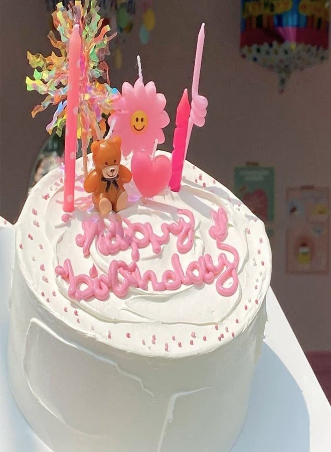 Aprildecember 4Pcs/Set Daisy Birthday Candles, Cute Sunflowers Candles, Children's Birthday Candles, Birthday Cake Decorations - White, Purple, Pink, Yellow - Image 5