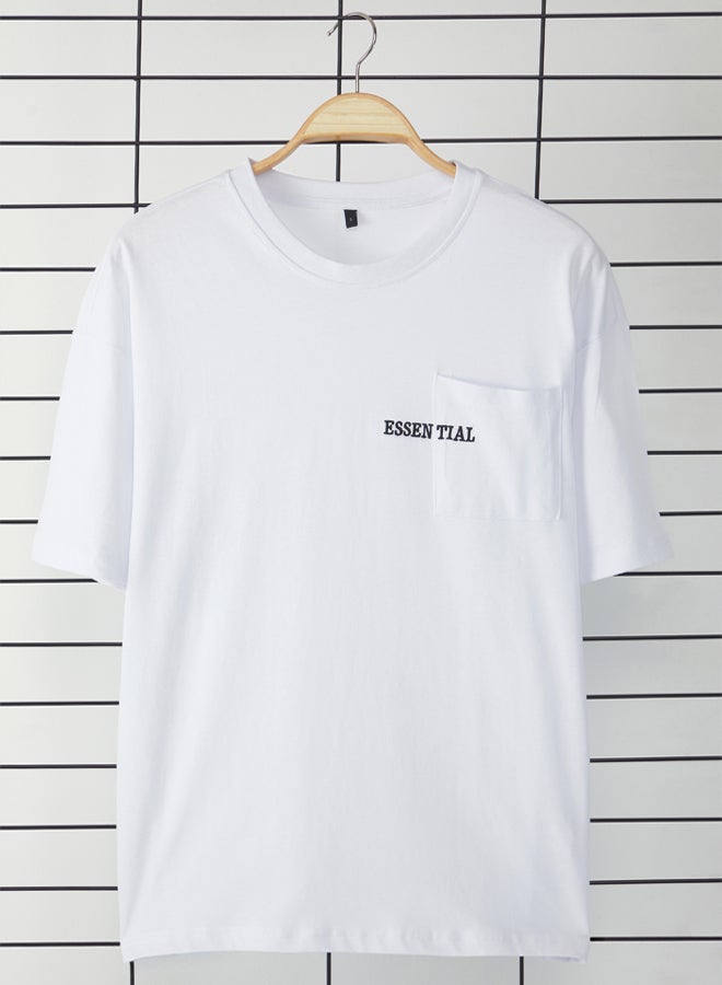 trendyol White  Oversize/Wide Cut 100% Cotton Pocket Embroidered T-Shirt  - Image 2