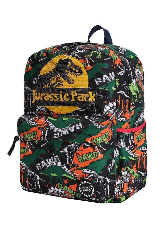 Cubs Dinosaur Print Waterproof Kids 28L Backpack With Zip Closure Ideal For 6-12 Years Age Group Compatible With 15 Inch Laptop