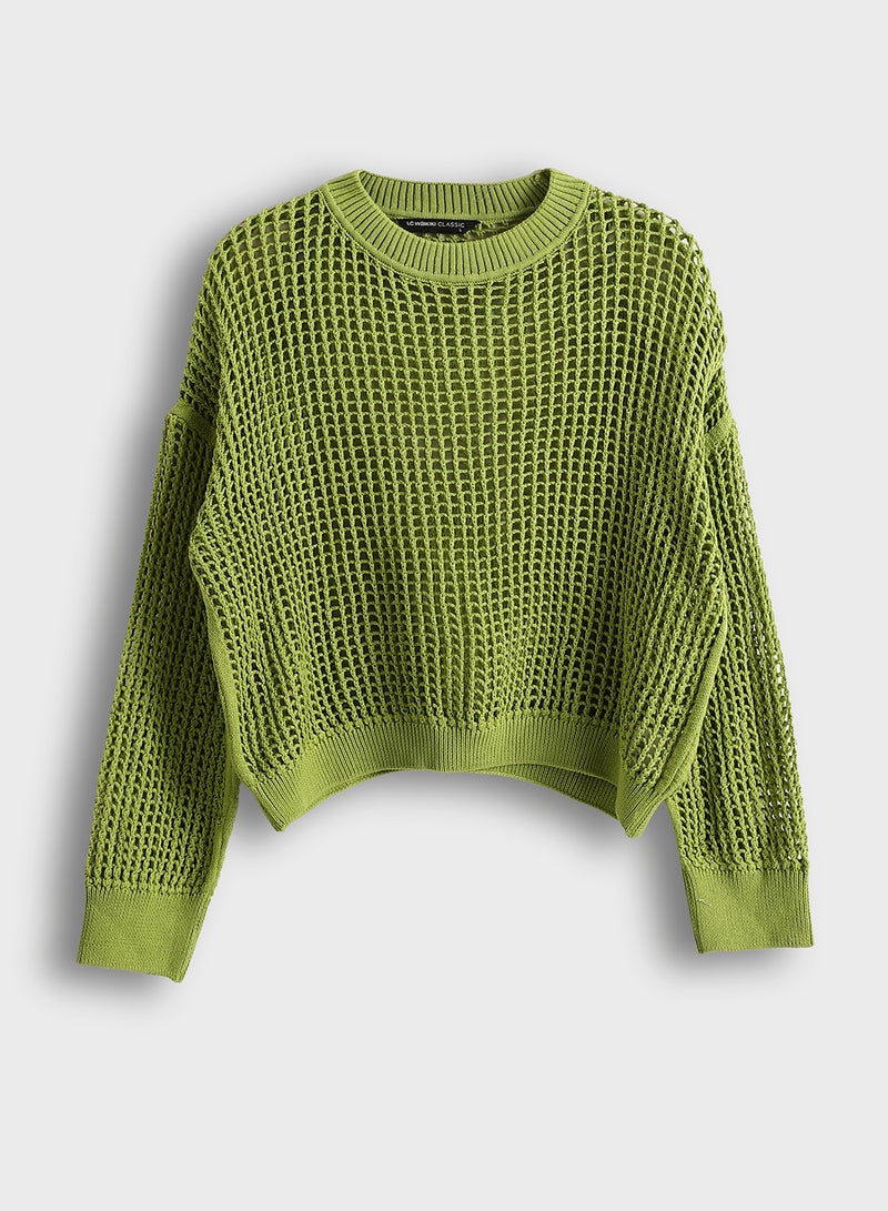 LC WAIKIKI Crew Neck Long Sleeve Women's Knitwear Sweater - Image 1