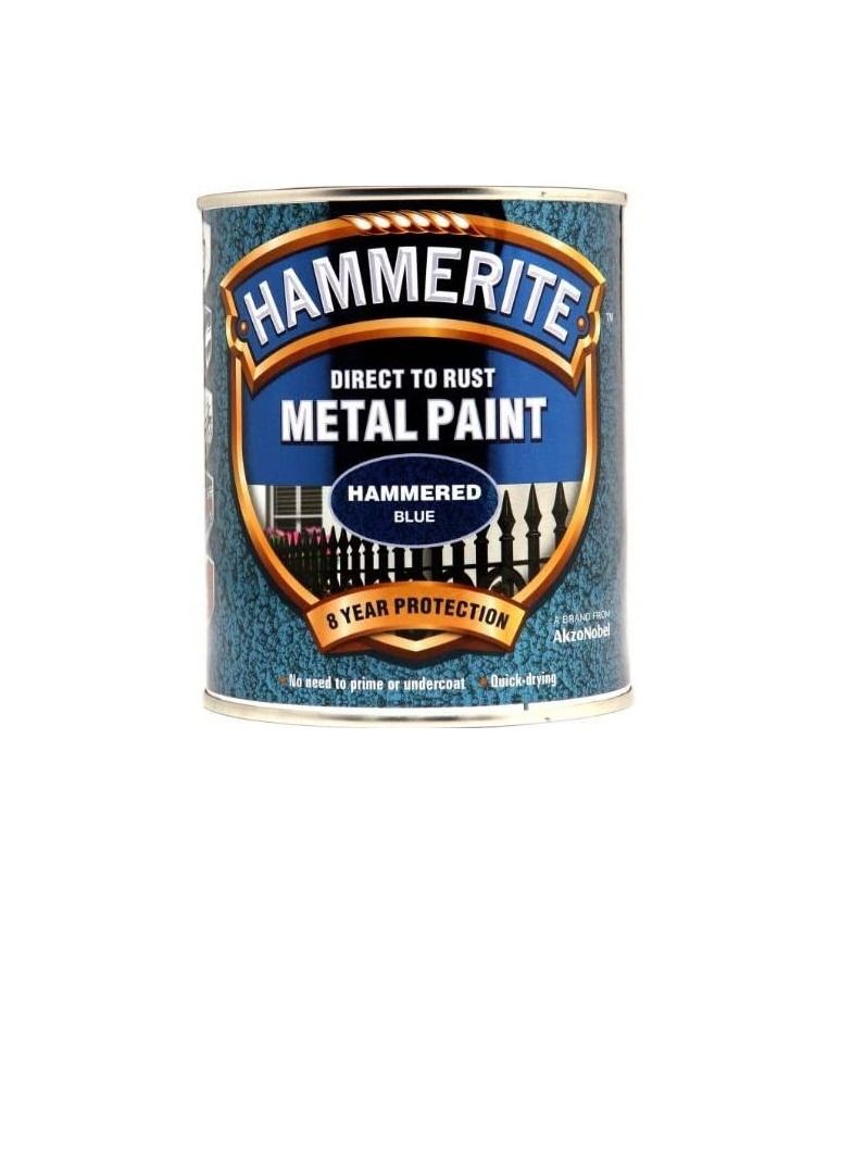Hammerite Metal Paint Hammered Blue 750ml - Image 1