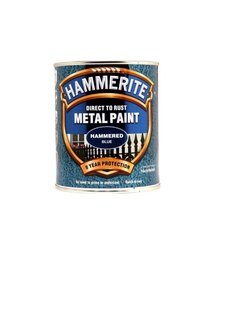 Hammerite Metal Paint Hammered Blue 750ml - Image 2
