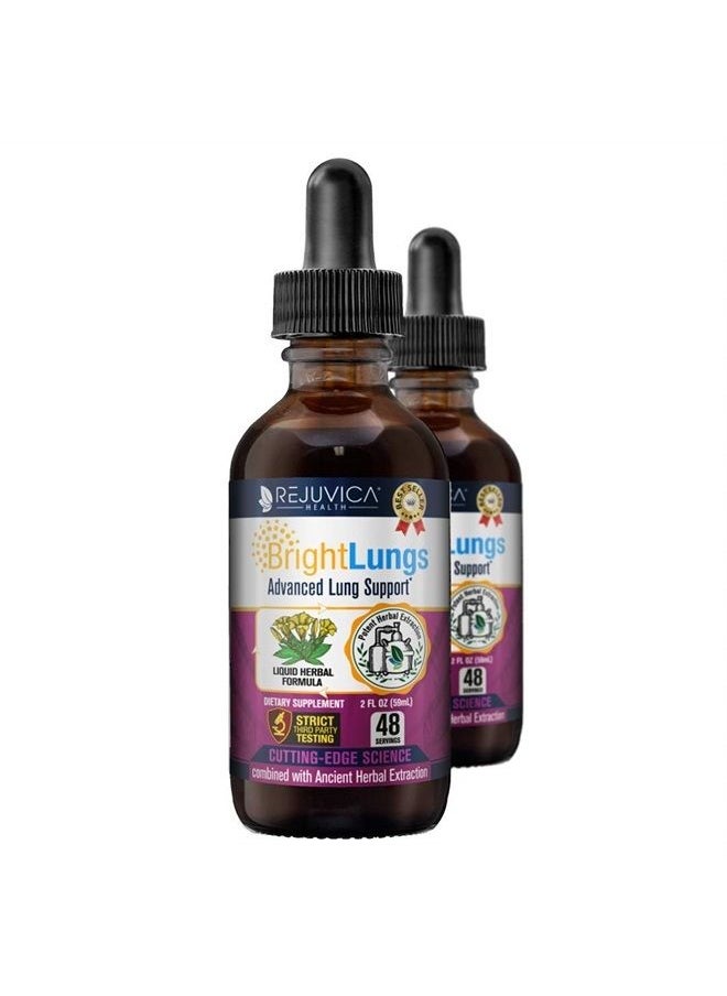Rejuvica Health Bright Lungs - Advanced Lung Support Supplement - Liquid Delivery to Support Cleansing, Detox & Absorption - Grindelia, Lobelia, Licorice, Wild Cherry & More!  - Image 1