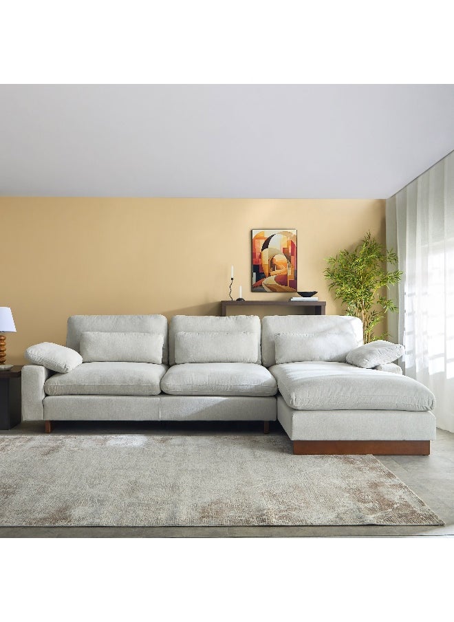 Home Box Francisco 5-Seater Fabric Right Corner Sofa with 3 Back Support Cushions  - Image 2