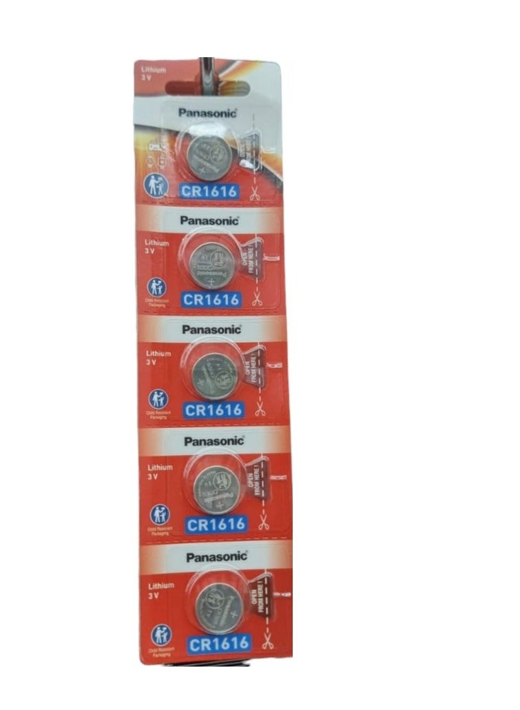 Panasonic CR1616 Lithium 3V Battery 5 Pcs