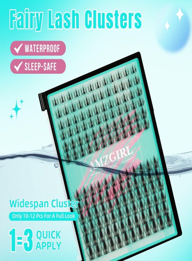AMZGIRL LASH Manga Style Fairy Lash Clusters 144pcs DIY Individual Lash Clusters Natural for Eyelash Extensions Manga Lashes Wispy with Invisible Band(8-16mm-Mixed) - Image 4