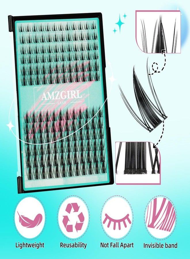 AMZGIRL LASH Manga Style Fairy Lash Clusters 144pcs DIY Individual Lash Clusters Natural for Eyelash Extensions Manga Lashes Wispy with Invisible Band(8-16mm-Mixed) - Image 3