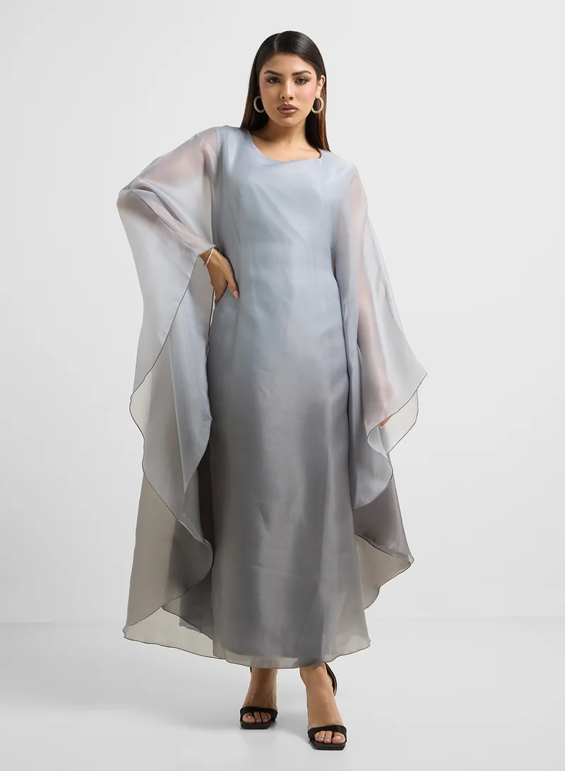 Khizana Kaftan With Ombre Print