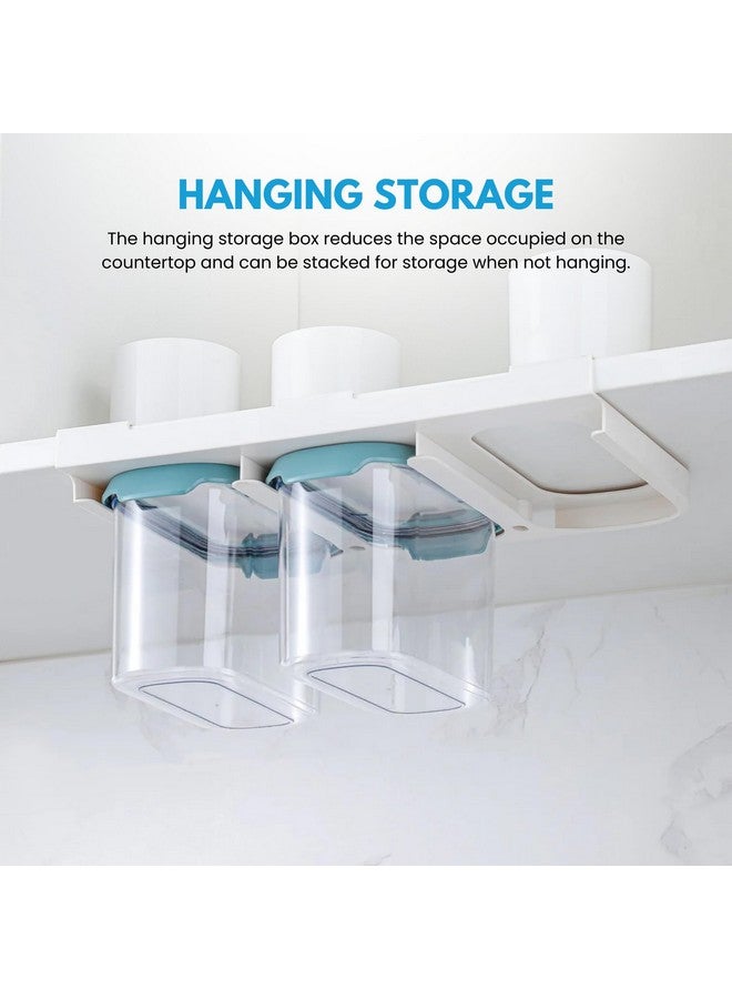 Home Essentials HomeEssentials Hanging Storage Containers for Kitchen - Drawer Base Airtight Plastic Containers for Pulses Storage/Space Saving Under Shelf Design, 900ml (1 Set of 3 Pcs), Transparent - Image 5