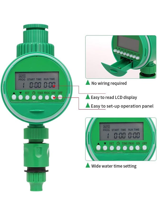 جهاز توقيت المياه جهاز التحكم في الري في الحديقة، جهاز التحكم التلقائي في الري جهاز توقيت فتحات فتحات الهواء الطلق -أخضر - Image 5