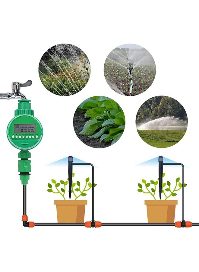 جهاز توقيت المياه جهاز التحكم في الري في الحديقة، جهاز التحكم التلقائي في الري جهاز توقيت فتحات فتحات الهواء الطلق -أخضر - Image 2