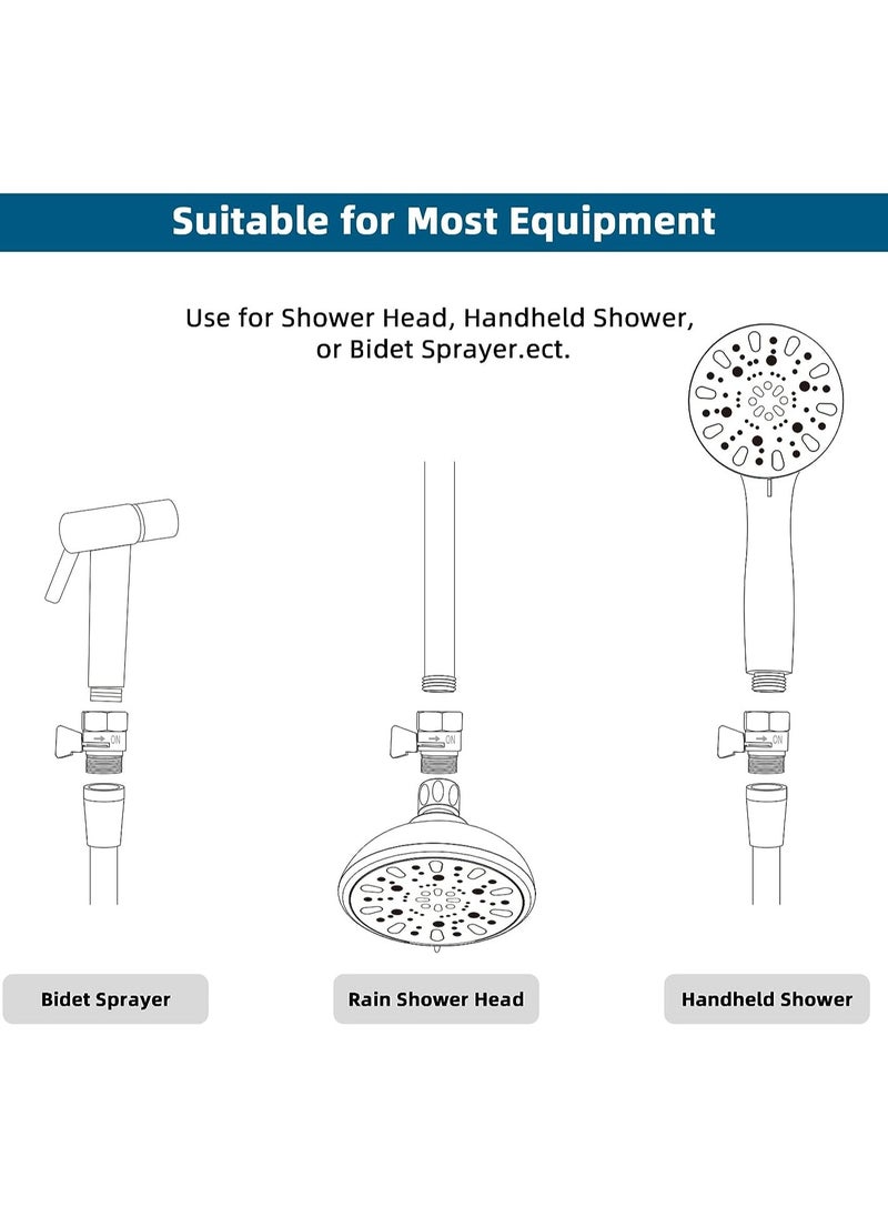 SYOSI Water Flow Control Valve, Angle Simple Brass Shut Off Valve G1/2 Brass Shut-off Valve with Handle for Handheld Shower, Water Volume Pressure Adjust Valve, Shower Head Flow Control Valve  - Image 4