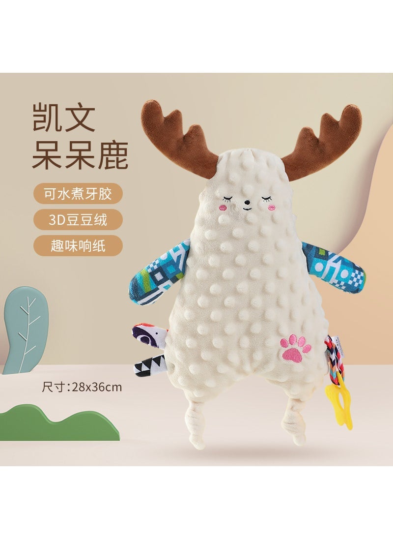 New 3D Animal Baby Soother Dolls with Teether Kevin dull deer soothing sleeping doll (bag) 71g volume weight 275g