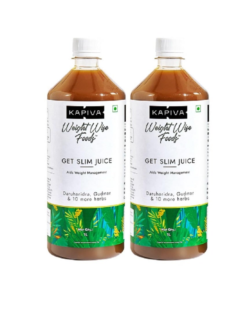 Kapiva Get Slim Juice (2L) Bottle,Pack| Healthy Weight Management Through 12 Ayurvedic Herbs | Aids Metabolism and Digestion - Super Saver Pack of 2 - Image 1