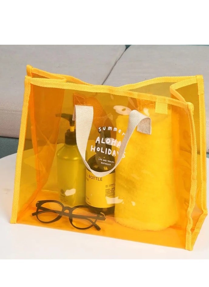 Generic - Waterproof Transparent Portable Jelly Bag Summer Large Capacity Handbag Shopping Beach Bag Shoulder Bag - Image 1
