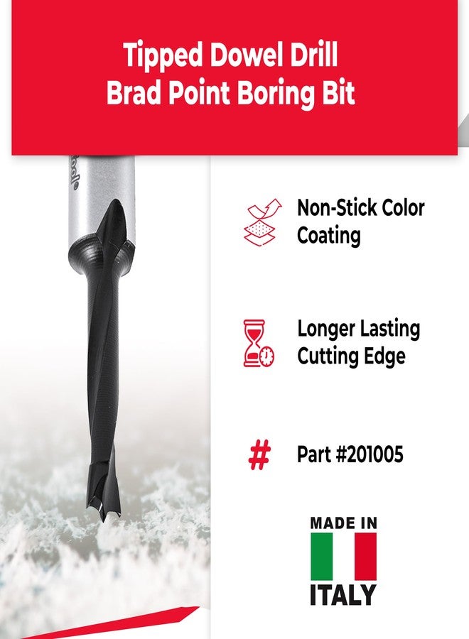 Amana Tool - 201005 Carbide Tipped Brad Pt. Boring Bit R/H 5mm Dia x 57mm Long x 10mm Sh - Image 3