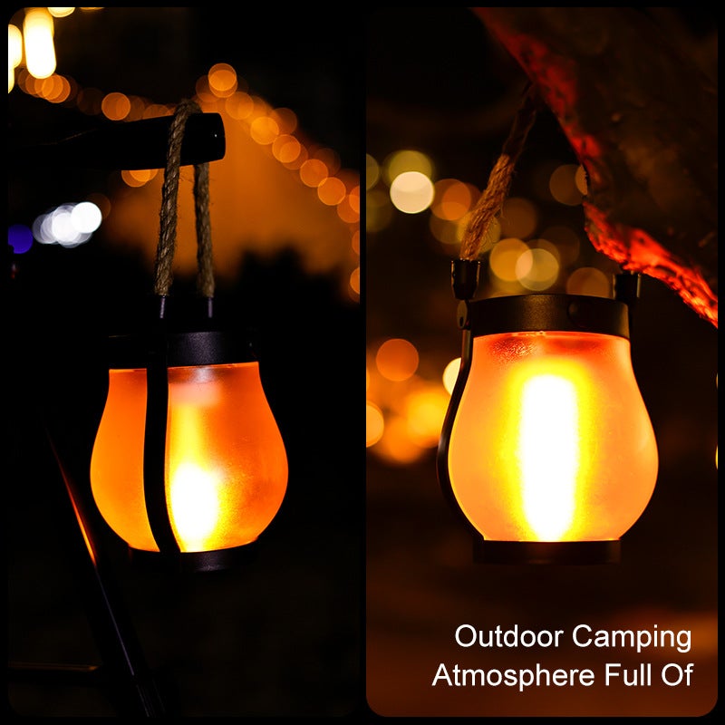 BH New Solar-Powered Twine Flame Light - Hanging Outdoor Camping Lamp, Rechargeable Garden Decorative Multi-Functional Lighting - Image 5