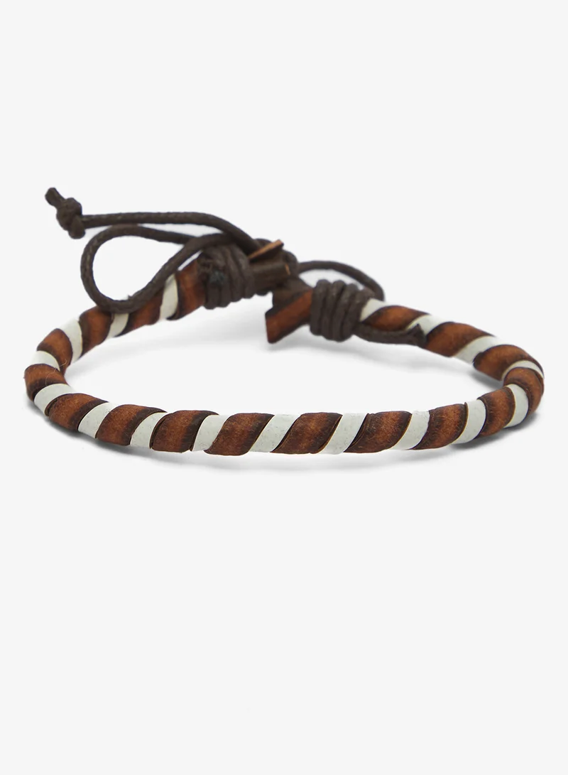 سفنتي فايف Multi-Layer Braided Leather Bracelet