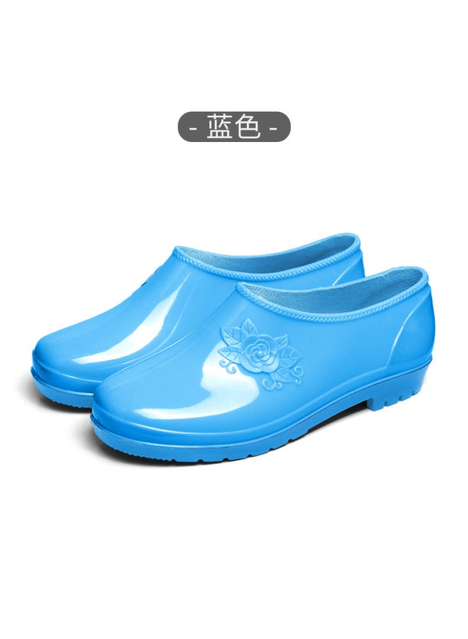 Spring And Autumn Mid-calf Women's Water Shoes Pastoral Mom Shoes Kitchen Waterproof Rubber Shoes Non-slip Protective Shoes Cotton Women's Rain Boots Rain Boots