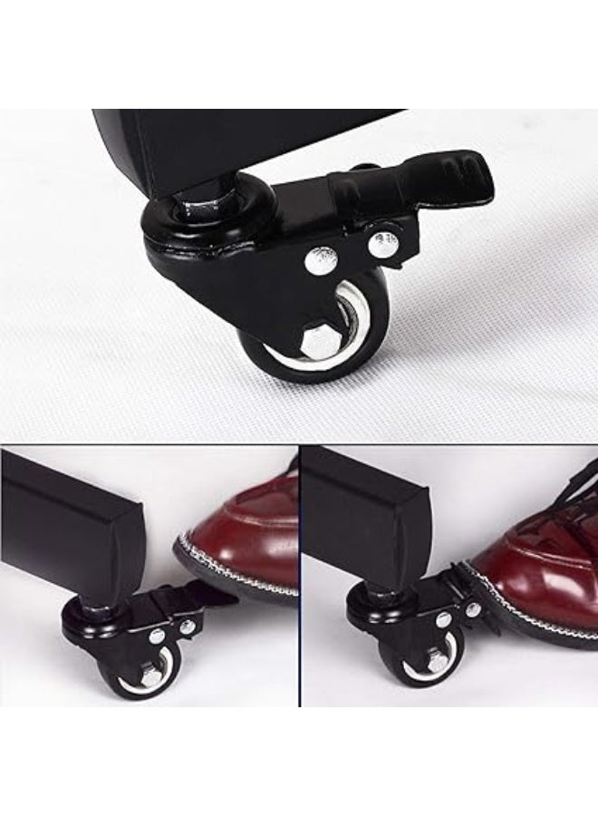 هامود جودة عالية حامل أرضي للتلفزيون مع عربة تلفزيون دوارة بعجلات لشاشة LCD بلازما مسطحة منحنية مقاس 37-75 بوصة، حامل قابل للإمالة والدوران مع ارتفاع قابل للتعديل - Image 5