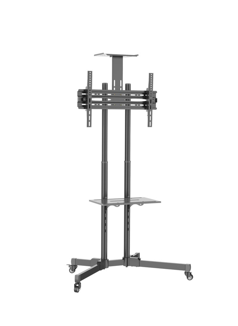 Hamood High quality TV Floor Stand with Wheels Rolling TV Cart for 37-75 inch LCD LED Plasma Flat Curved Screen, Tilt and Swivel Mount with Height Adjustable  - Image 2
