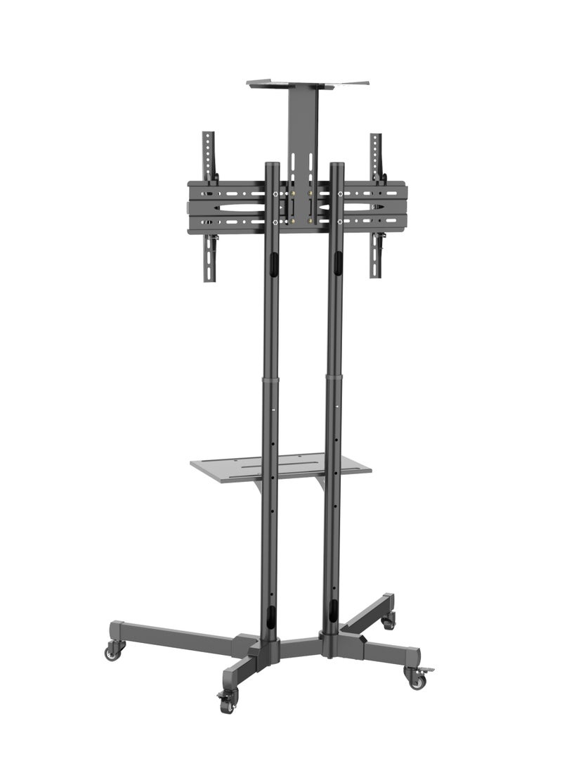 Hamood High quality TV Floor Stand with Wheels Rolling TV Cart for 37-75 inch LCD LED Plasma Flat Curved Screen, Tilt and Swivel Mount with Height Adjustable  - Image 3
