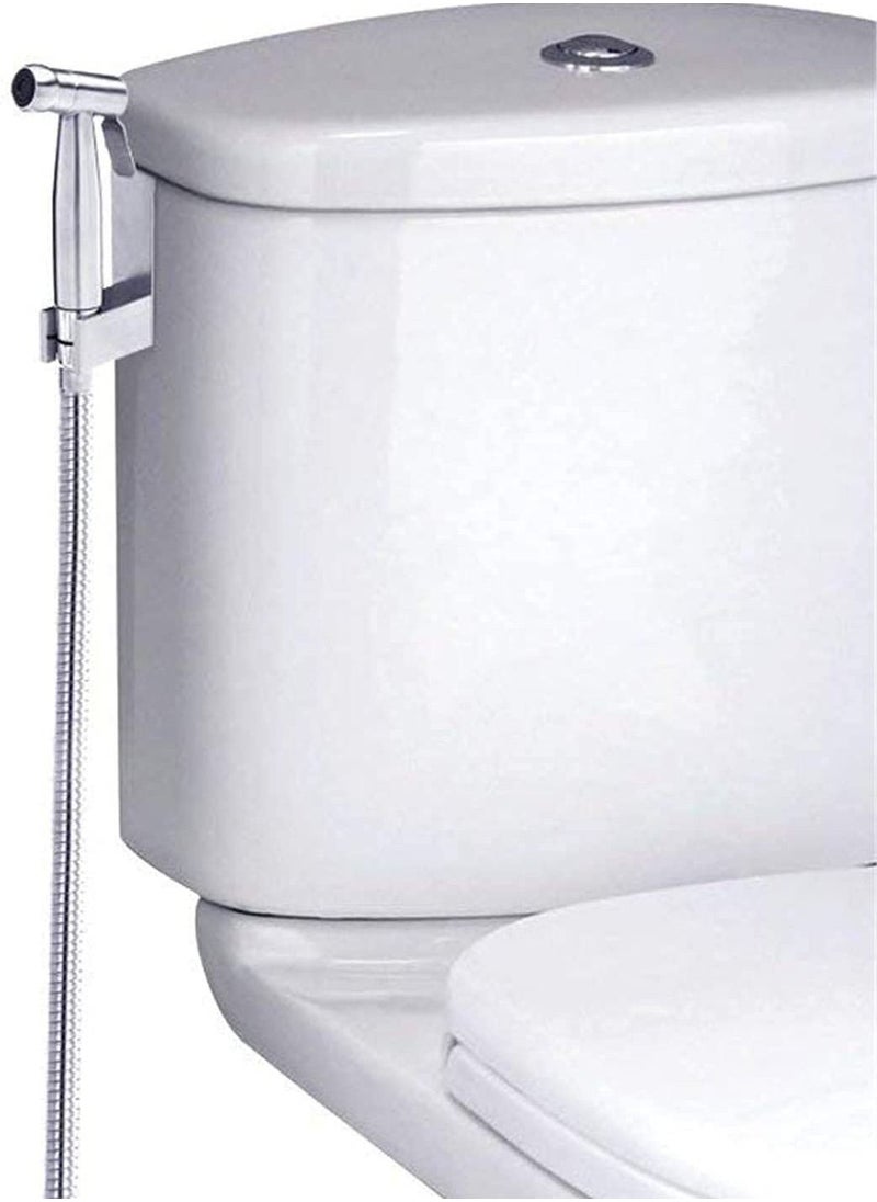 SKY-TOUCH Toilet Bidet Spray Gun Handheld Self-Cleaning Shattaf Kit for Washroom and Bathroom Toilet Water Sprayer Silver  - Image 2